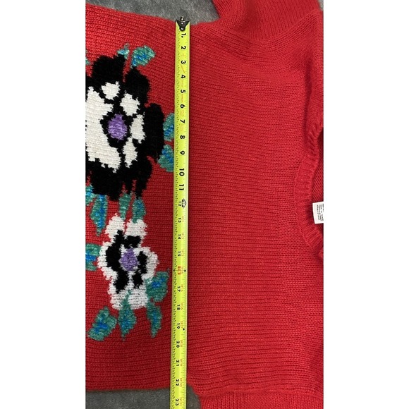 Segue Vintage 80's Sweater With Flower Women's Size Large - Picture 11 of 13